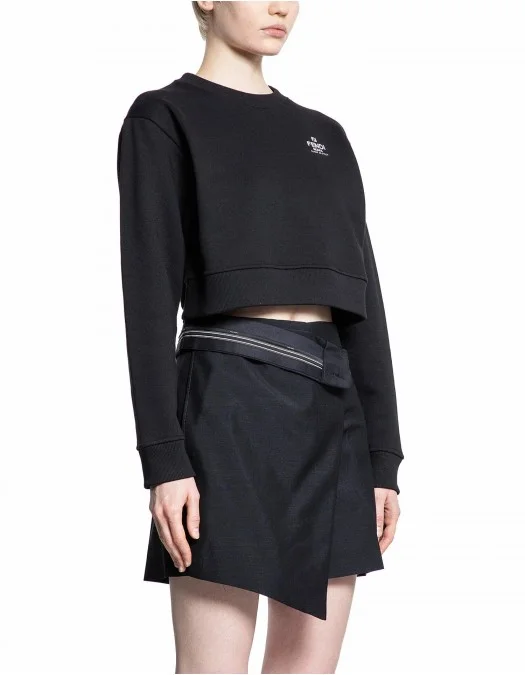 Hanorac Fendi, Short Crop, Logo Insert, Black - FS9648AOE3F0GME Hanorac Fendi, Short Crop, Logo Insert, Black - FS9648AOE3F0GME