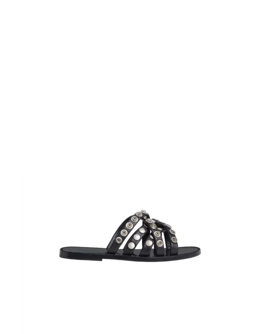 Papuci DSQUARED2, Allover Studs Flat, Black - FSM0082015083002124 Papuci DSQUARED2, Allover Studs Flat, Black - FSM0082015083002124