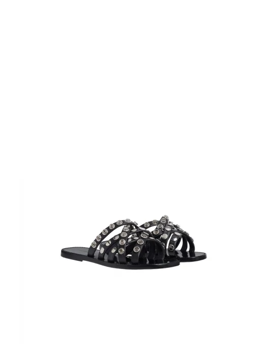 Papuci DSQUARED2, Allover Studs Flat, Black - FSM0082015083002124 Papuci DSQUARED2, Allover Studs Flat, Black - FSM0082015083002124