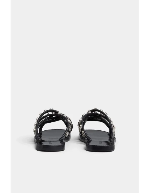 Papuci DSQUARED2, Allover Studs Flat, Black - FSM0082015083002124 Papuci DSQUARED2, Allover Studs Flat, Black - FSM0082015083002124