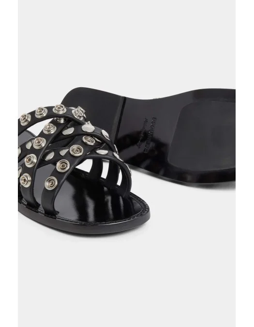 Papuci DSQUARED2, Allover Studs Flat, Black - FSM0082015083002124 Papuci DSQUARED2, Allover Studs Flat, Black - FSM0082015083002124