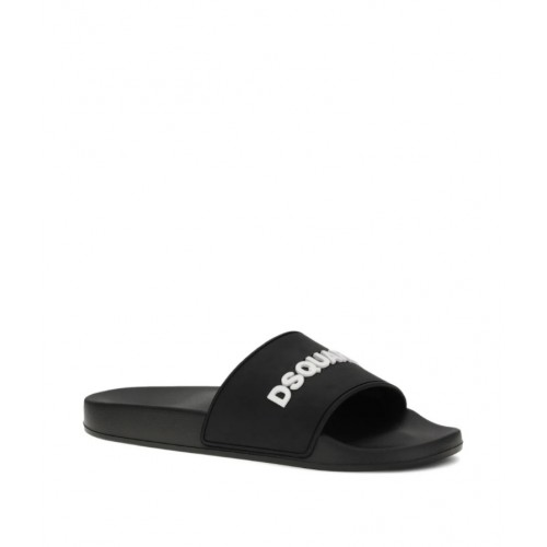 Papuci DSQUARED2, Logo Slides, Negru