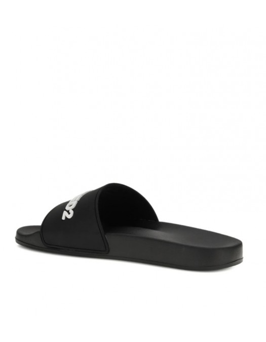 Papuci DSQUARED2, Logo Slides, Negru - FSM0085172088692124