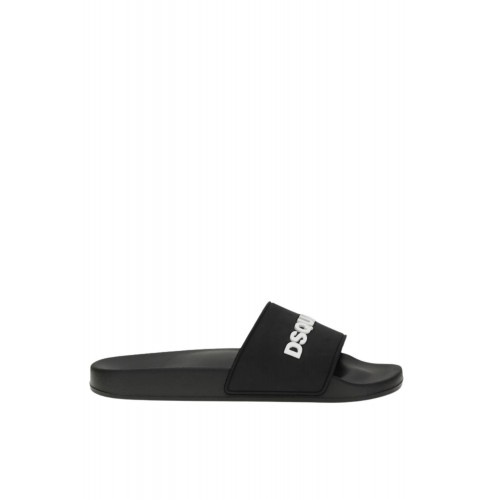Papuci DSQUARED2, Logo Slides, Negru