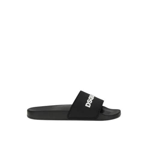 Papuci DSQUARED2, Logo Slides, Negru