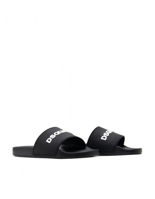 Papuci DSQUARED2, Logo Slides, Negru - FSM0085172088692124