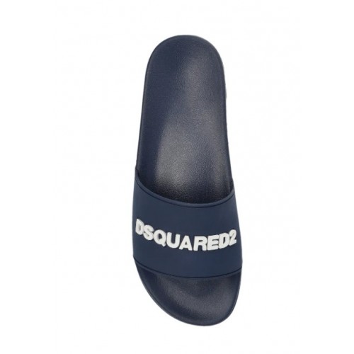 Papuci DSQUARED2, Logo Slides, Navy Blue