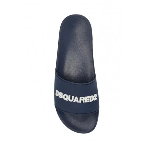 Papuci DSQUARED2, Logo Slides, Navy Blue