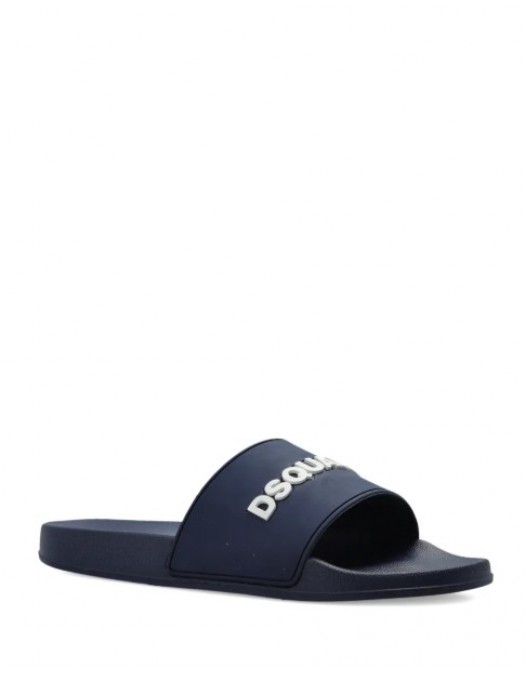 Papuci DSQUARED2, Logo Slides, Navy Blue - FSM0085172088693085