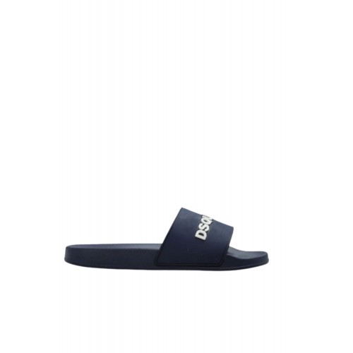 Papuci DSQUARED2, Logo Slides, Navy Blue