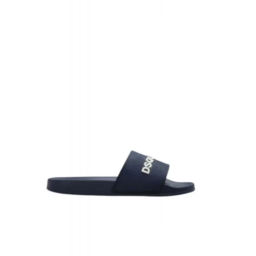 Papuci DSQUARED2, Logo Slides, Navy Blue