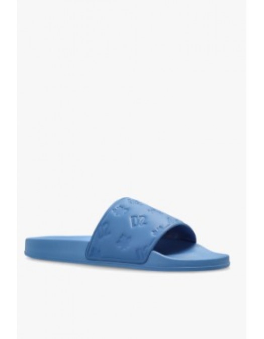 Papuci DSQUARED2, BLUE Logo slides - FSM0090350088773074