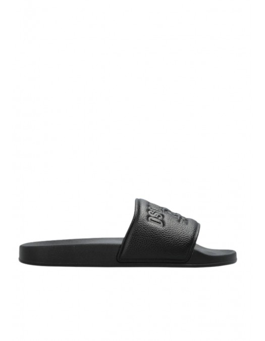 Papuci DSQUARED2, Black Logo slides - FSM0090350088782124