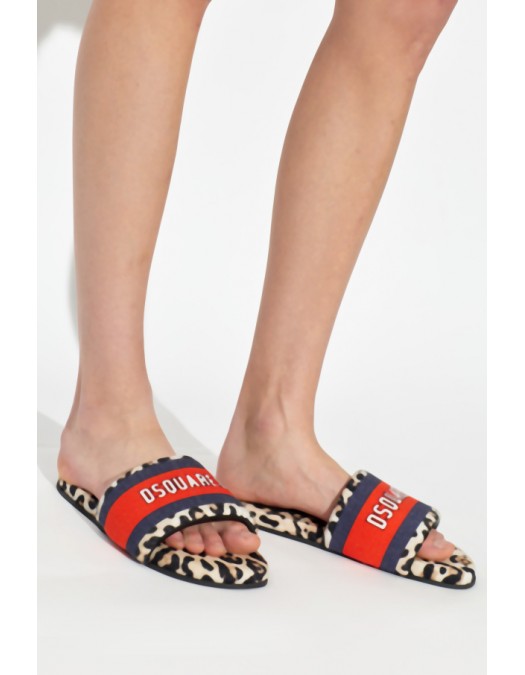 Papuci DSQUARED2, MULTICOLOUR Flip-flops with logo - FSW008008C08881A003