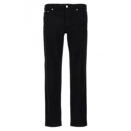 Jeans DOLCE & GABBANA, Audrey Logo Metalic, Negru Jeans DOLCE & GABBANA, Audrey Logo Metalic, Negru