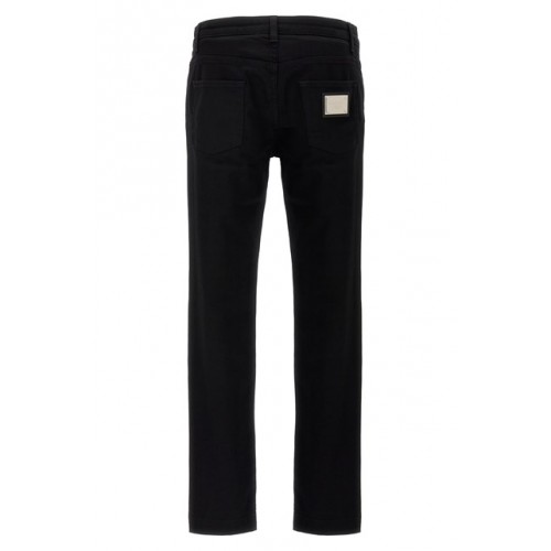 Jeans DOLCE & GABBANA, Audrey Logo Metalic, Negru Jeans DOLCE & GABBANA, Audrey Logo Metalic, Negru