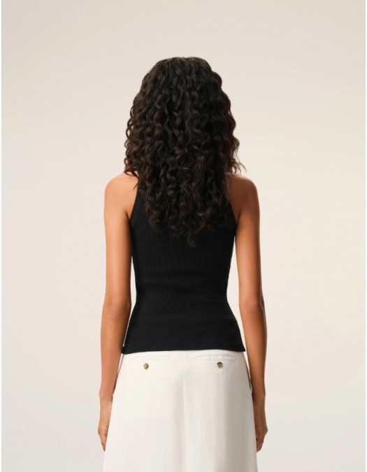 Maieu AMI PARIS, Black Cotton Ami De Coeur Tanktop - FTP811JE0117045