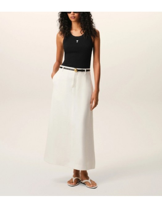 Maieu AMI PARIS, Black Cotton Ami De Coeur Tanktop - FTP811JE0117045