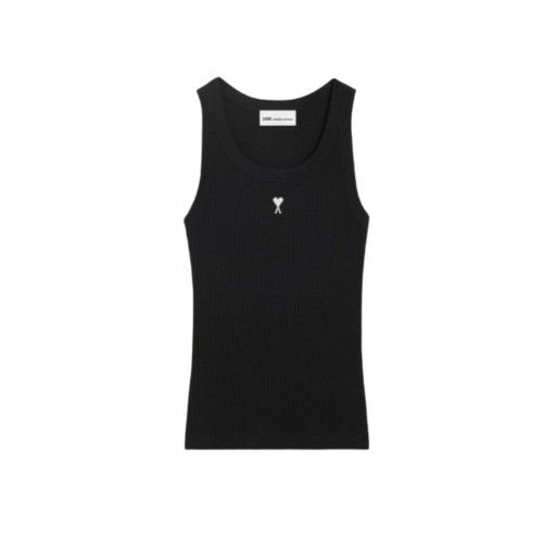 Maieu AMI PARIS, Black Cotton Ami De Coeur Tanktop