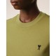 Tricou AMI PARIS, Green Cotton Ami De Coeur Cropped T-shirt - FTS347724A035
