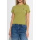 Tricou AMI PARIS, Green Cotton Ami De Coeur Cropped T-shirt - FTS347724A035