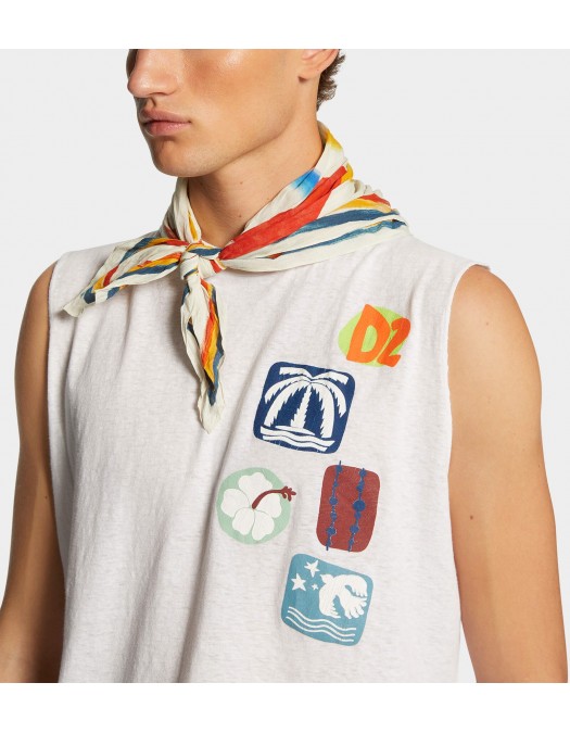 Esarfa DSQUARED2, Summer Lovers Bandana, Cotton, Multicolor - FUM003308C00001M037UNI Esarfa DSQUARED2, Summer Lovers Bandana, Cotton, Multicolor - FUM003308C00001M037UNI