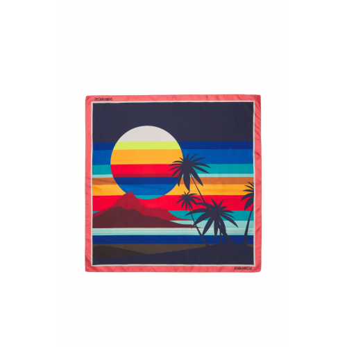 Earfa DSQUARED2, Summer Lovers Foulard, Silk, Multicolor Earfa DSQUARED2, Summer Lovers Foulard, Silk, Multicolor