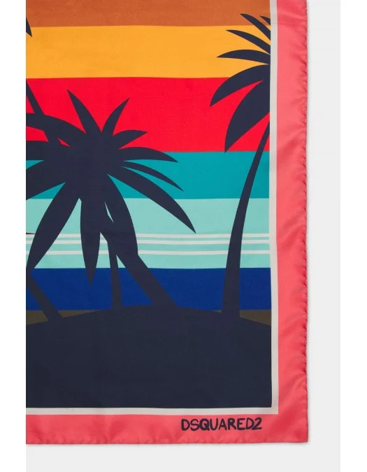 Earfa DSQUARED2, Summer Lovers Foulard, Silk, Multicolor - FUW001100SU0075M037UNI Earfa DSQUARED2, Summer Lovers Foulard, Silk, Multicolor - FUW001100SU0075M037UNI