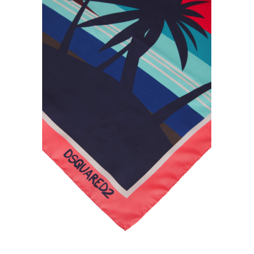 Earfa DSQUARED2, Summer Lovers Foulard, Silk, Multicolor Earfa DSQUARED2, Summer Lovers Foulard, Silk, Multicolor