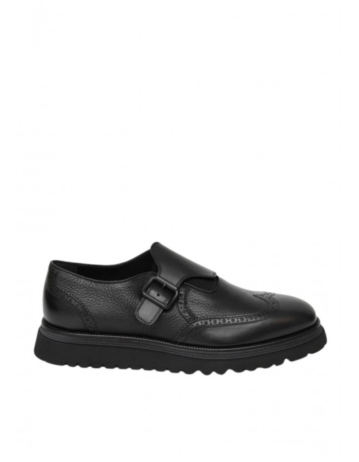 Pantofi GNV, Brogue Monk Strap Style, Black - G43489NERO Pantofi GNV, Brogue Monk Strap Style, Black - G43489NERO