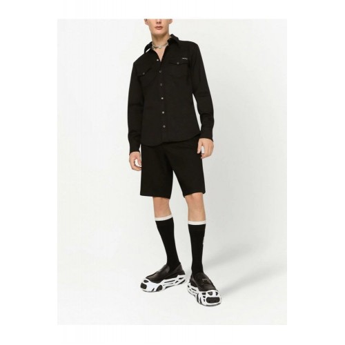 Camasa DOLCE &  GABBANA, White Logo, Negru Camasa DOLCE &  GABBANA, White Logo, Negru