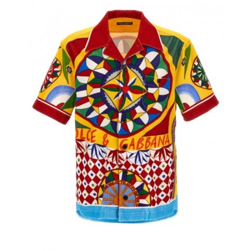 Tricou Dolce&Gabbana, Bowling shirt, Multicolor Tricou Dolce&Gabbana, Bowling shirt, Multicolor