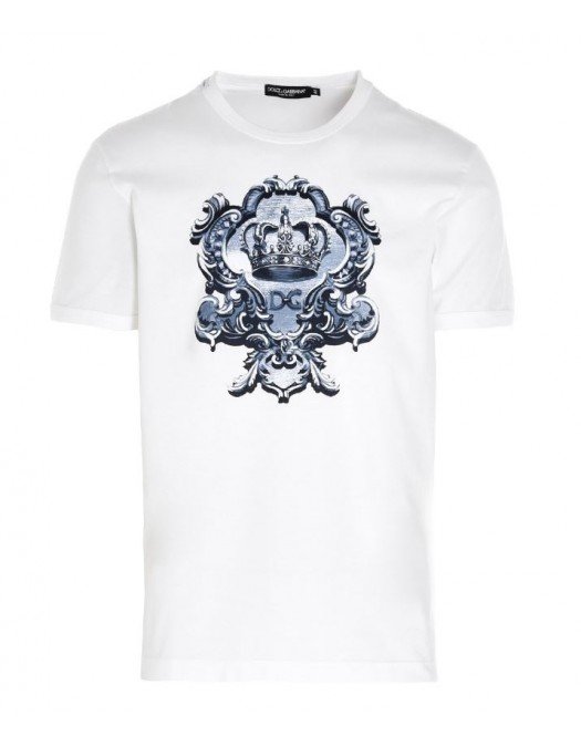 Tricou Dolce&Gabbana, Logo blue, Alb - G8JX7TFI76FHW2IQ