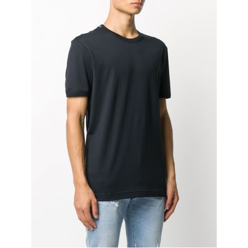 Tricou Dolce & Gabbana, Logo Label, Crew Neck, Navy Blue Tricou Dolce & Gabbana, Logo Label, Crew Neck, Navy Blue