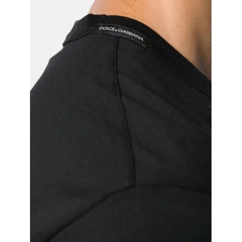 Tricou Dolce & Gabbana, Patch Logo, Crew Neck, Black Tricou Dolce & Gabbana, Patch Logo, Crew Neck, Black