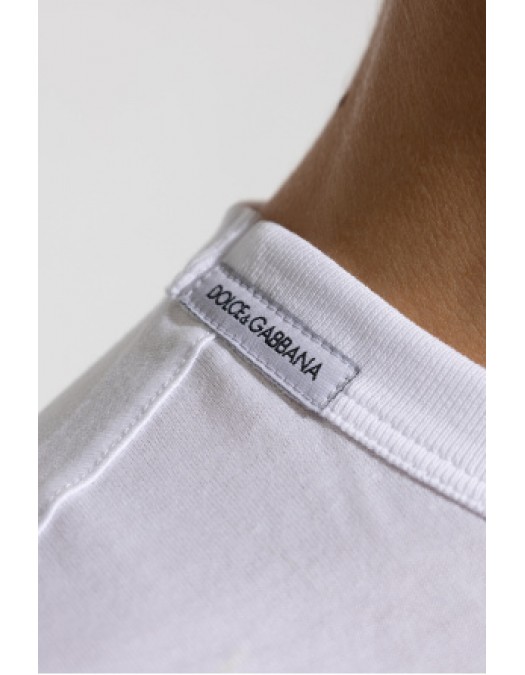 Tricou DOLCE & GABBANA, Dolce & Gabbana WHITE Crew neck T-shirt - G8JX7TG7P1AW0800
