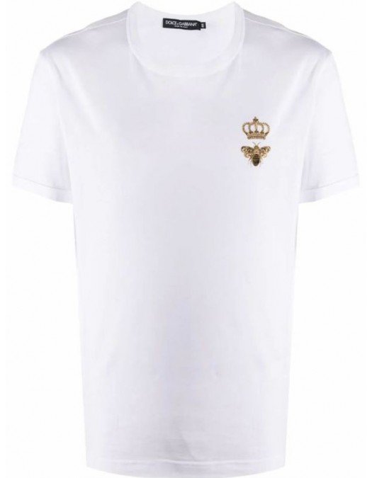 Tricou Dolce&Gabbana, Logo Bee frontal, Alb - G8JX7ZG7WUQW0800