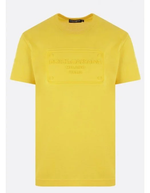 Tricou DOLCE & GABBANA, Logo Brand Frontal, Galben - G8KBAZG7C7UA0417 Tricou DOLCE & GABBANA, Logo Brand Frontal, Galben - G8KBAZG7C7UA0417