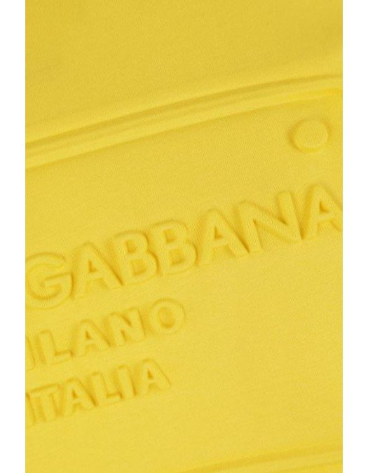 Tricou DOLCE & GABBANA, Logo Brand Frontal, Galben - G8KBAZG7C7UA0417