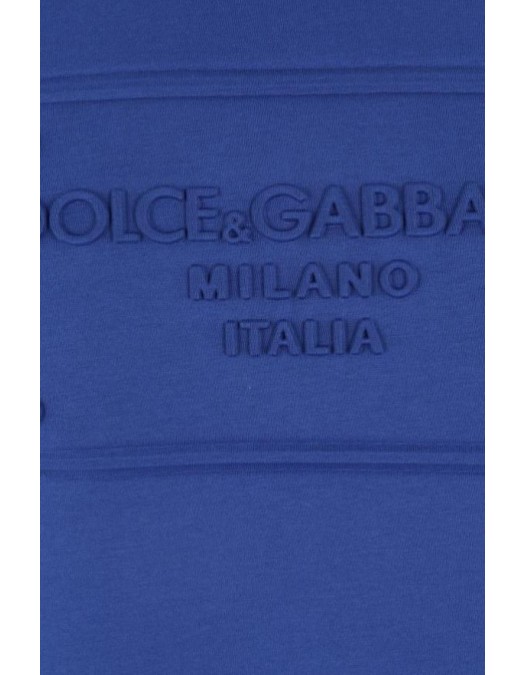 Tricou DOLCE & GABBANA, Logo Brand Frontal, Albastru - G8KBAZG7C7UB4943