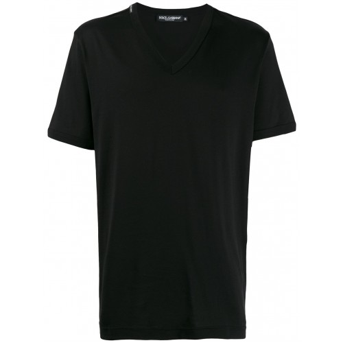 Tricou Dolce & Gabbana, V Neck, Classic, Black Tricou Dolce & Gabbana, V Neck, Classic, Black