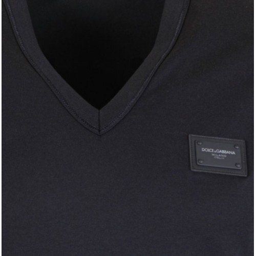 Tricou Dolce&Gabbana, Negru, Logo Atasat