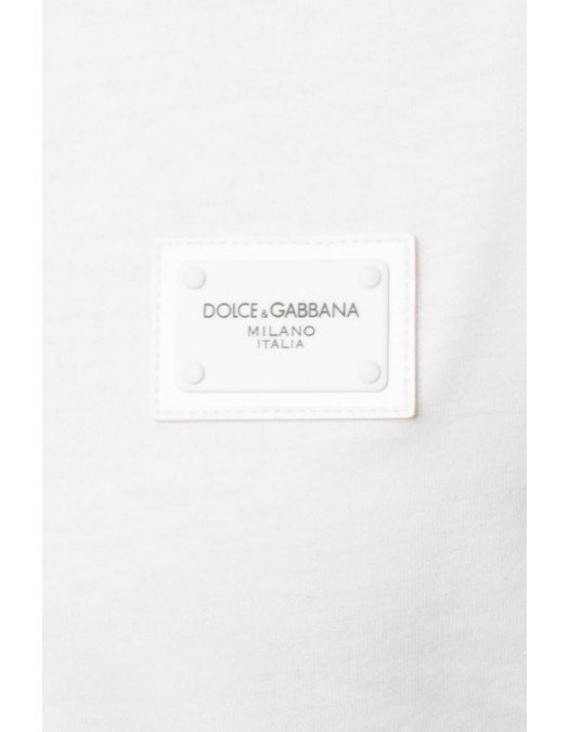 Tricou Dolce&Gabbana, Logo Atasat, Alb - G8KK0TW0800