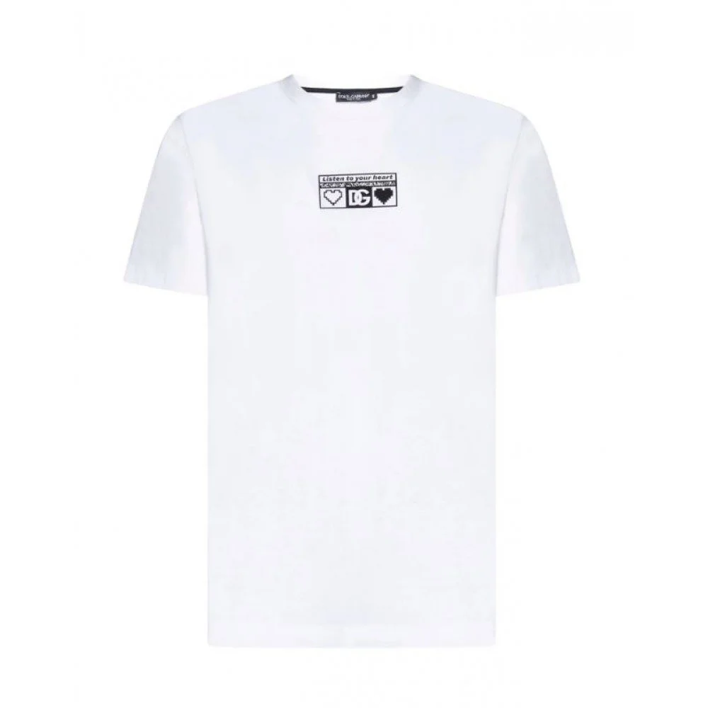 Tricou DOLCE & GABBANA, Listen to your heart, Alb