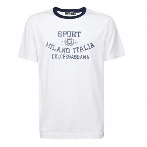 Tricou DOLCE & GABBANA, Milano - Italia Print, Alb