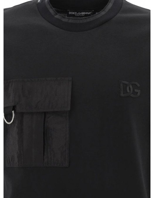 Tricou Dolce & Gabbana, Frontal Pocket, Black - G8PI7ZFU7EQN0000