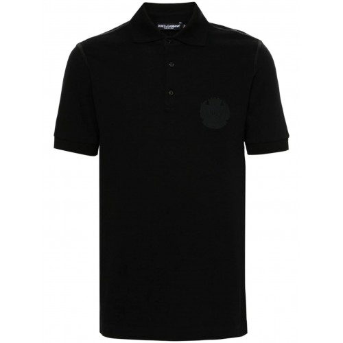 Tricou Dolce & Gabbana, Polo, Logo Insert, Black Tricou Dolce & Gabbana, Polo, Logo Insert, Black