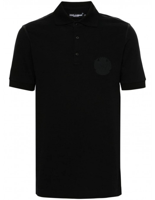 Tricou Dolce & Gabbana, Polo, Logo Insert, Black - G8PL4ZG7NYYN0000