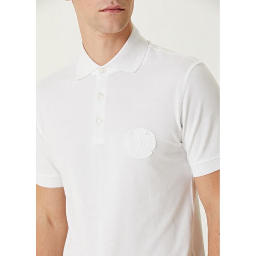 Tricou Dolce & Gabbana, Polo, Logo Insert, White Tricou Dolce & Gabbana, Polo, Logo Insert, White
