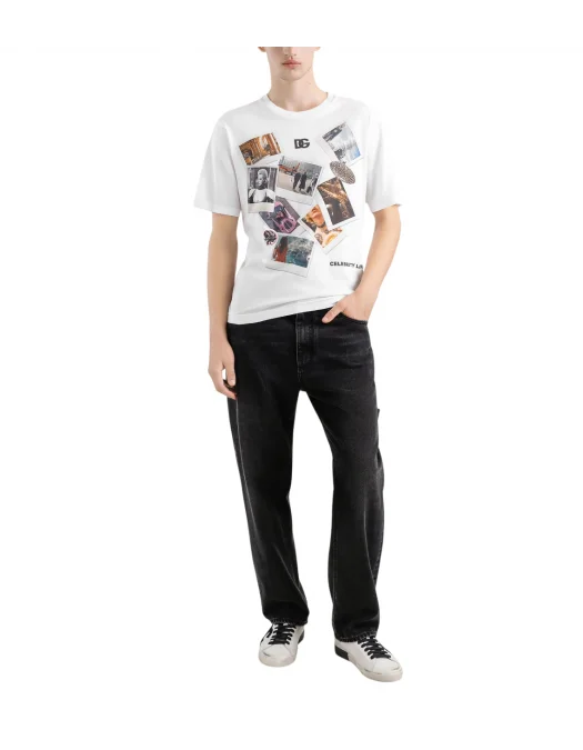 TRICOU DOLCE & GABBANA, Postcard Print, White - G8PN9TG704RW0800 TRICOU DOLCE & GABBANA, Postcard Print, White - G8PN9TG704RW0800
